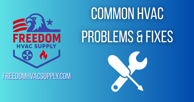 Freedom HVAC Supply graphic showing HVAC repair and troubleshooting icons