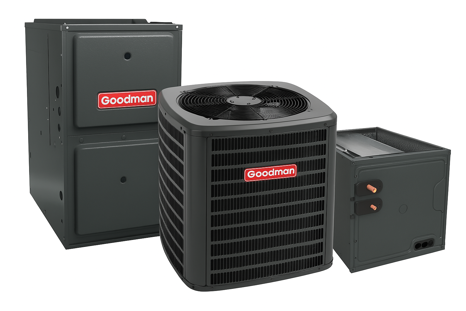 Goodman GLXS4BA4210+CAPTA4230C3+GR9T800805CX 3.5 Ton Air Conditioner, Coil System, Furnance Upflow/Horizontal, 14.3 SEER2 - R-32