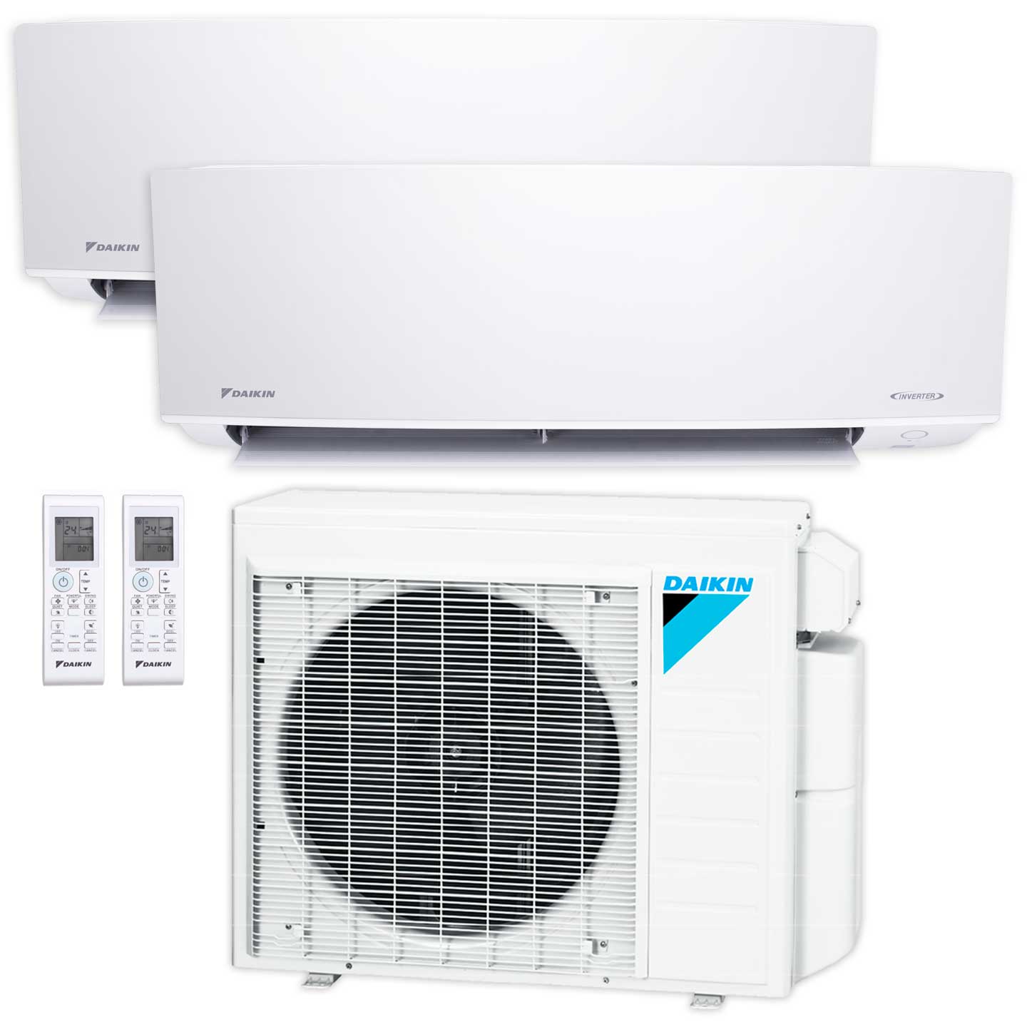 Daikin 2-Zone Wall Mounted Ductless Mini-Split 18000 BTU Heat Pump Air Conditioner 9k + 9k - 17 SEER