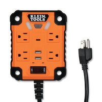 Klein Tools 29601 PowerBox I Power Strip, Magnetic/Built-in Hanging Holes Mounting, 120 V, 15 A, 5 ft Cord