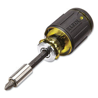 Klein Tools 32308 8-in-1 Multi-Bit Adjustable Length Stubby Screwdriver/Nut Driver  SAE  (1) Nut Driver  (3) Phillips  (2) Slotted/Square
