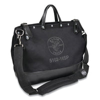Klein Tools 510216SPBLK No. 8 Canvas Deluxe Tool Bag, 13 Interior Pockets, 6 in W x 14 in H x 16 in L, Black, Removable Shoulder Strap