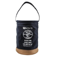 Klein Tools 5104FR Flame-Resistant Canvas Bucket, 100 lb Capacity, Black