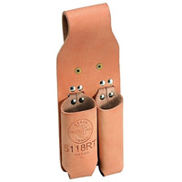 Klein Tools 5118RT Pliers and Rule Holders, 2 Compartments, Leather, Belt Loop