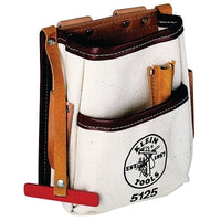 Klein Tools 5125 5-Pocket Tool Pouches, 5 Compartments, Natural, No. 4 Canvas