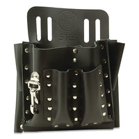 Klein Tools 5165 Tool Pouches, 10 Compartments, Black, Leather, Belt Loop