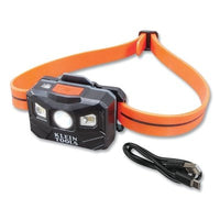 Klein Tools 56064 Rechargeable Headlamps with Strap  3.7 V  400 Lumens  All-Day Runtime  Auto-Off  Silicone Strap