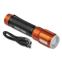 Klein Tools 56412 Rechargeable LED Pocket Light, Lithium-Ion, Orange, Work Light Side Barrel, Magnetic End Cap