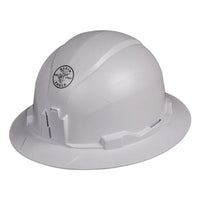 Klein Tools 60400 Hard Hat, 4-point Suspension, Full Brim Non-Vented, White