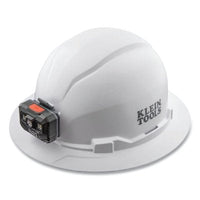 Klein Tools 60406RL Hard Hat, 4-point Suspension, Full Brim Non-Vented, White