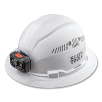 Klein Tools 60407RL Hard Hat, 4-point Suspension, Full Brim Vented, White