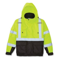 Klein Tools 60501 Hi-Vis Winter Bomber Jacket, Polyester Taffeta, 2X-Large, Hi-Vis Yellow/Black