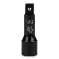 Klein Tools 66078 Flip Impact Socket Adapter  1/2 in to 1/2 in  3 in L  Black Oxide