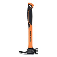Klein Tools 832-26 Lineman's Claw Milled Hammer, Steel Head, Orange Fiberglass Handdle, 26 oz