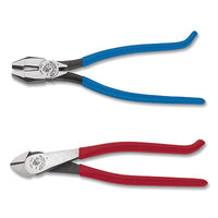 Klein Tools 94508 Ironworker's Plier Set, 2 Piece, 9-1/4 in Side Cutter, 9-3/16 in Diagonal Cutter