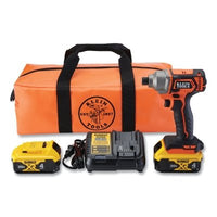 Klein Tools BAT20CD1 Battery-Operated Compact Impact Driver, 1/4 in Hex Drive, Full Kit