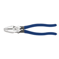 Klein Tools D2139NETH Lineman's Bolt-Thread Holding Pliers, New England Nose, 9 in L, 0.781 in Cut, Dark Blue Plastic-Dipped Handle
