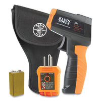 Klein Tools IR1KIT Infrared Digital Thermometer with Targeting Laser  -4° F to 752° F  Kit with GFCI Outlet Tester