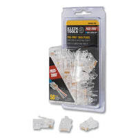 Klein Tools VDV826-704 Pass-Thru Connectors  Modulart Data Plug  RJ45-CAT6A  UTP  50 Pack