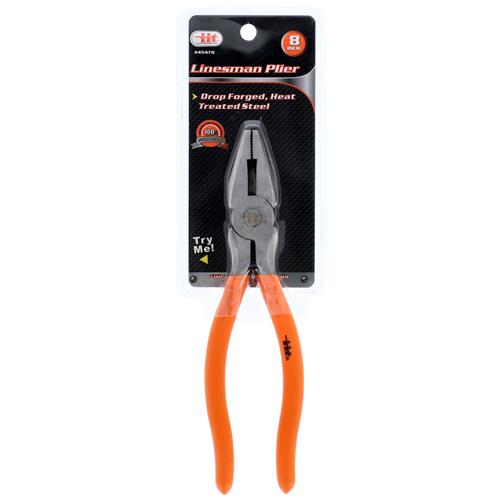 Durable 8-Inch Drop Forged Linesman Plier with Cushioned Grip