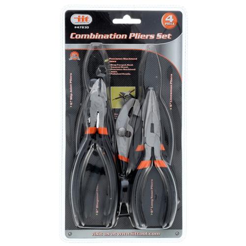 4-Piece 6-Inch Combination Pliers Set Durable Precision Jaw Tool Kit