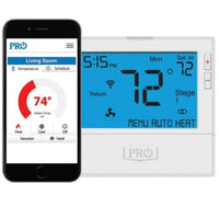 PRO-1 T855SH Universal Programmable Thermostat – Up to 5 Heat / 3 Cool, Auto Changeover
