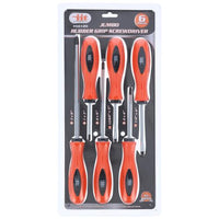 6pc Jumbo Rubber Grip Screwdriver Set for Increased Torque