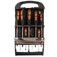 9pc Mechanics Screwdriver Set with Storage Rack Durable