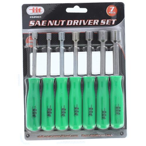 7pc Neon Handled Nut Driver Set SAE Sizes