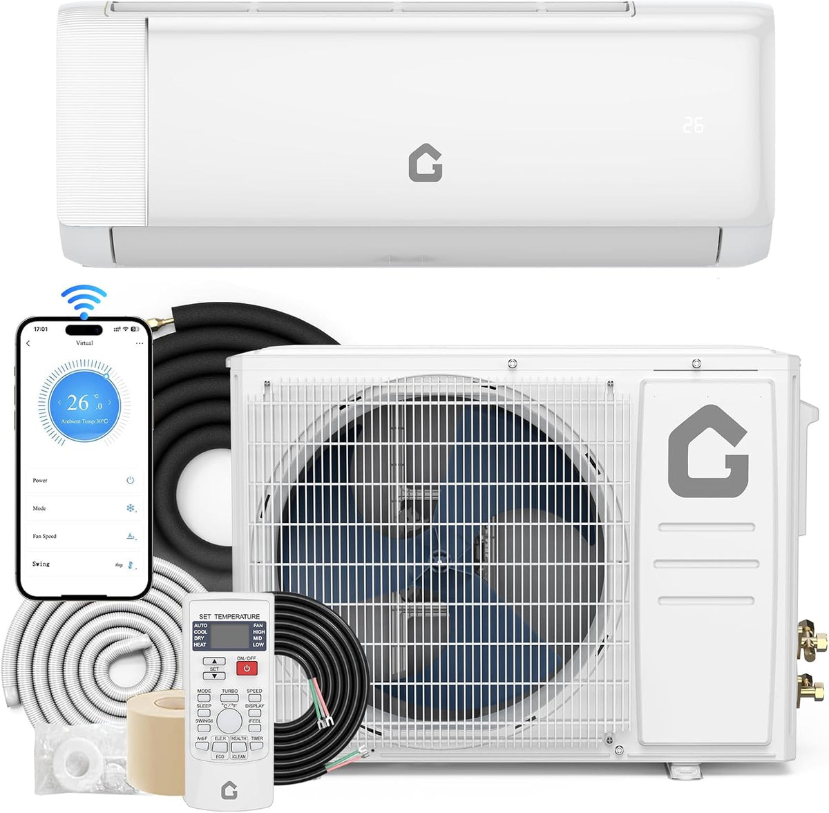 GARVEE SAC18-2-S19 18,000 BTU mini split complete system