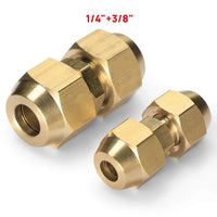 HVAC Flare Coupler Connectors for Traditional Refrigerant Line Sets | 1/4 x 3/8, 1/4 x 1/2, 1/4 x 5/8, 3/4 x 3/8 Brass Line Set Unions for Mini Split & Residential HVAC Systems