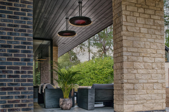 Bromic Eclipse pendant installation in an outdoor living space