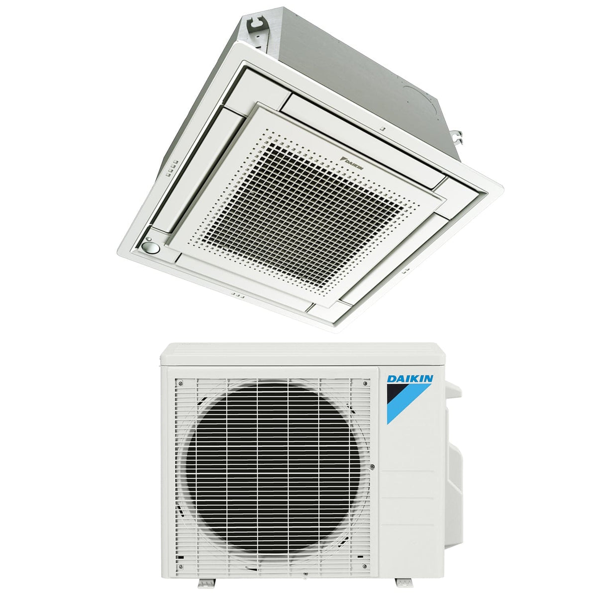 18,000 Btu Daikin 20 SEER Ceiling Cassette Ductless Mini-Split Air Conditioner Heat Pump System  RX18RMVJU9A + FFQ18Q2VJU + BYFQ60C2W1W