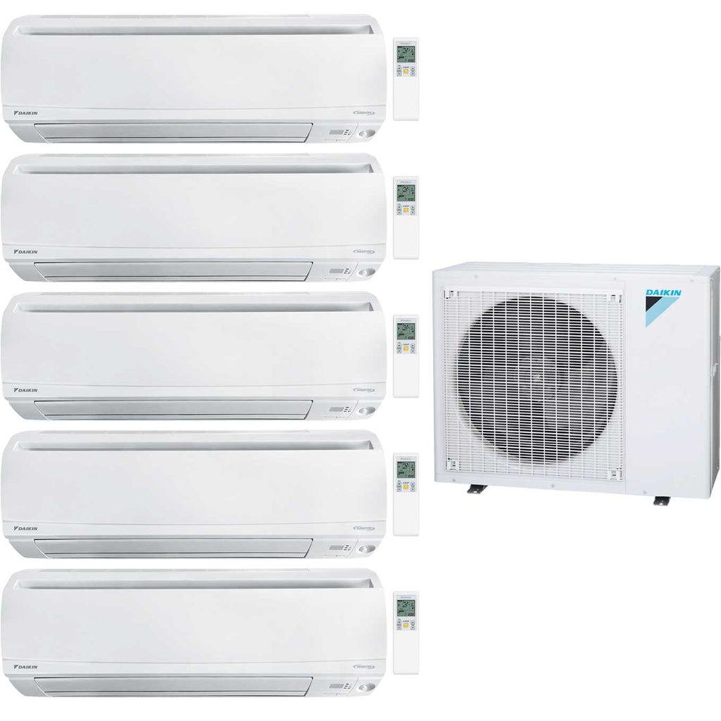 Daikin 5-Zone Wall Mounted Ductless Mini-Split 48000 BTU Heat Pump Air Conditioner 12k + 12k + 12k + 12k + 12k - 20.6 SEER2