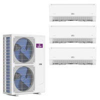 GWIN 36,000 BTU 22 SEER2 230V Three-Zone Ductless Mini-Split Complete System (42k condenser,9K + 9K + 18K Wall Mount) with 15 foot line set and communication wire