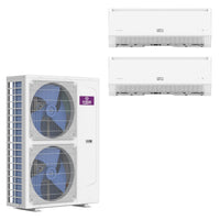 GWIN 36,000 BTU 22 SEER2 230V Two-Zone Ductless Mini-Split Complete System (36k condenser,18K + 18K Wall Mount) with 15 foot line set and communication wire