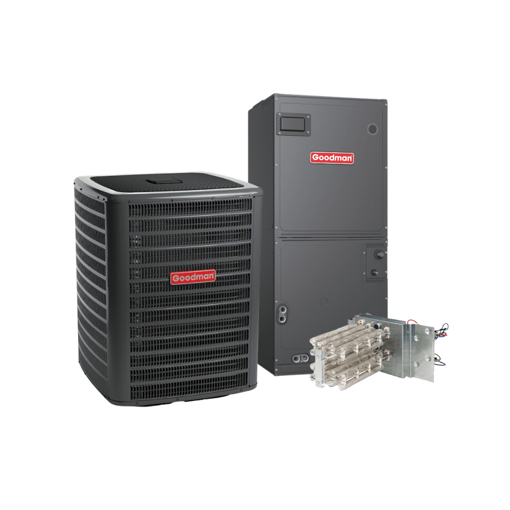 Image of Goodman air conditioner and heat pump system, highlighting its efficiency and performance from Green Leaf Air.