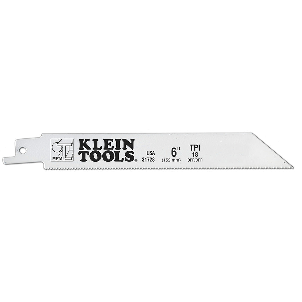 Klein Tools 31728 Saw Blade for Heavy Metals, 18 TPI, 6&quot;, 5-Pack