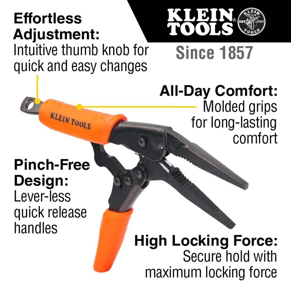 Klein 38661 Long Nose Locking Pliers Set, 6- and 9-Inch, 2-Piece