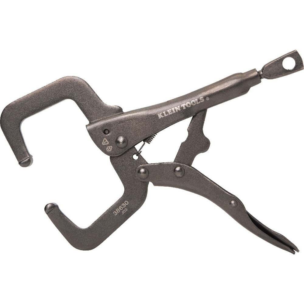Klein 38664 Locking Pliers Set, C-Clamp, Long Nose, Curved Jaw, 3-Piece