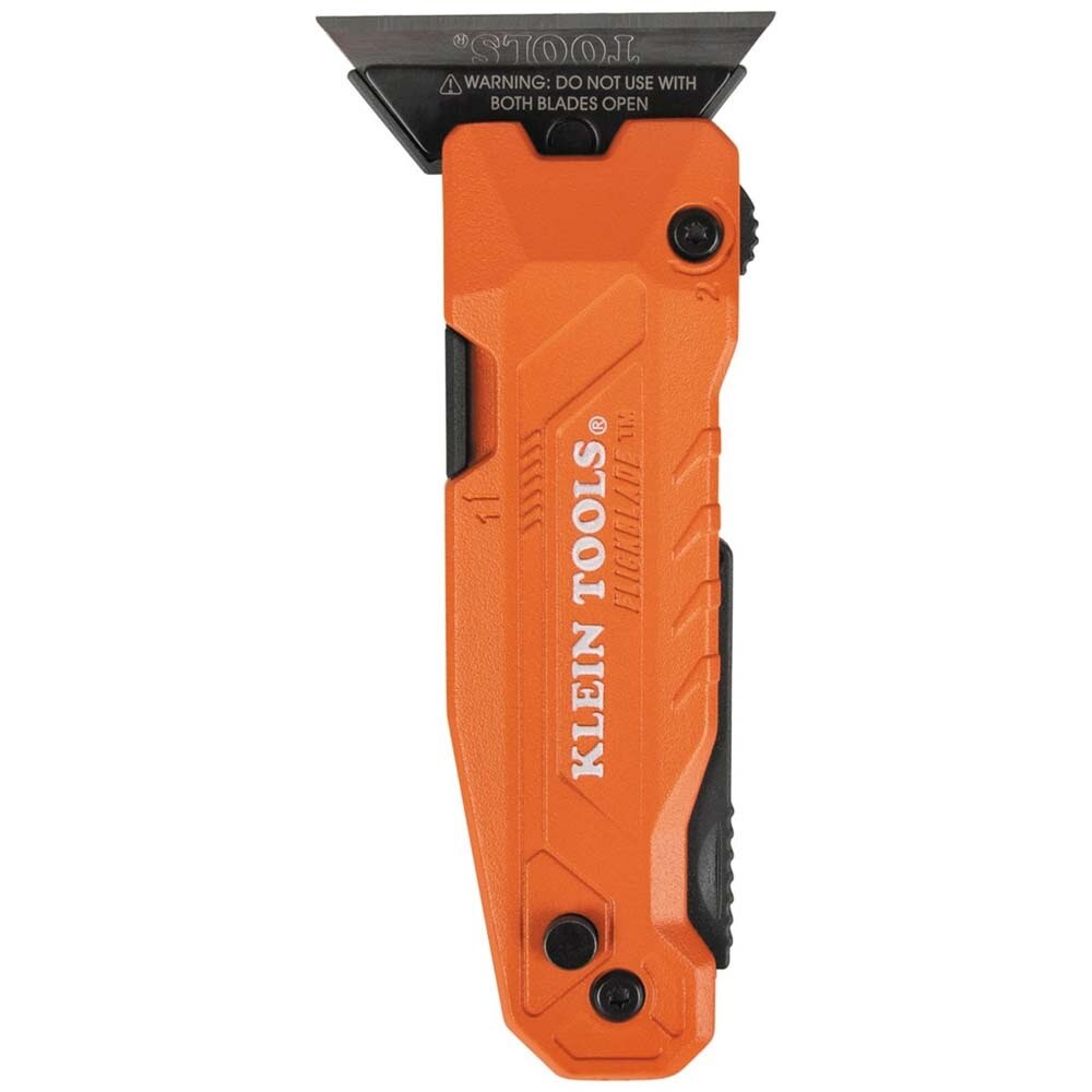 Klein 44306 FLICKBLADE 2-in-1 Utility Knife / Scraper with Blade Storage