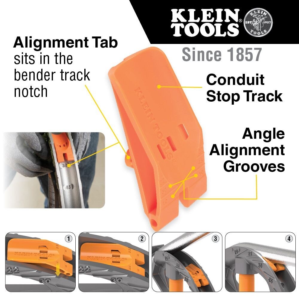Klein 51605 Iron Conduit Bender Full Assembly, 1" EMT with Angle Setter