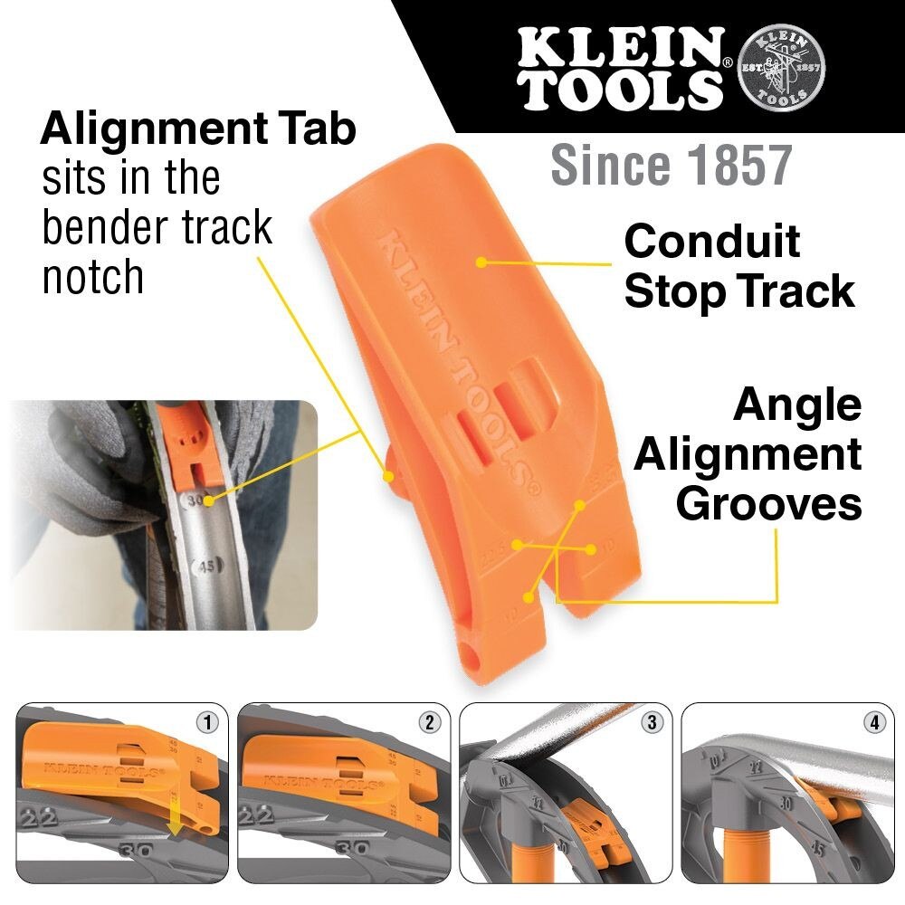 Klein 51607 Aluminum Conduit Bender Full Assembly, 3/4" EMT with Angle Setter