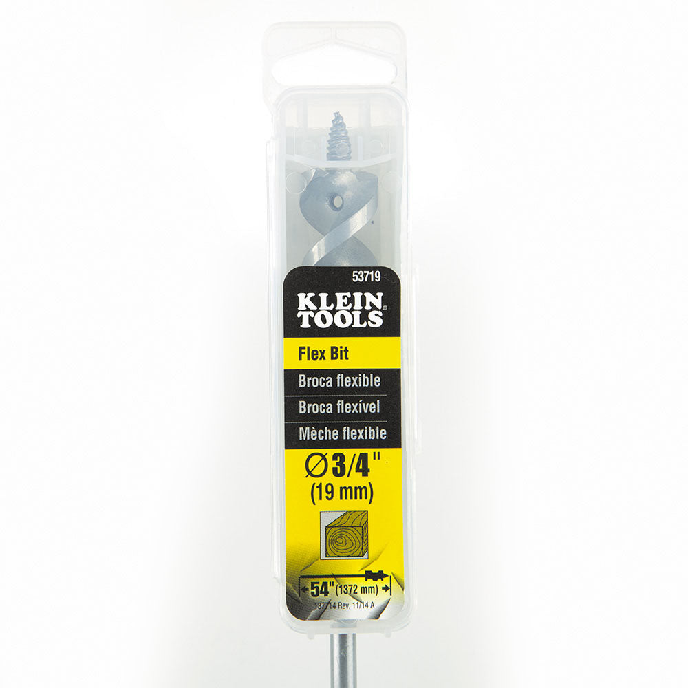 Klein Tools 53719 Flex Bit Auger with Screw Point, 3/4 x 54"