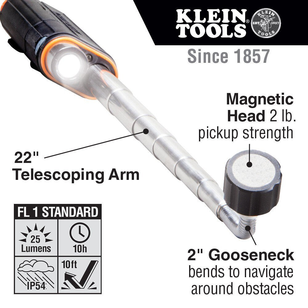 Klein 56027 Telescoping Magnetic LED Pickup Tool