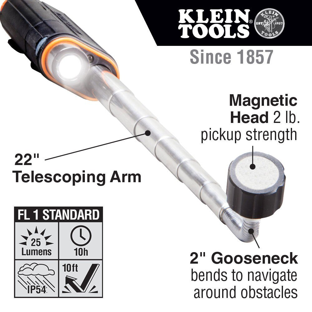 Klein 56027 Telescoping Magnetic LED Pickup Tool