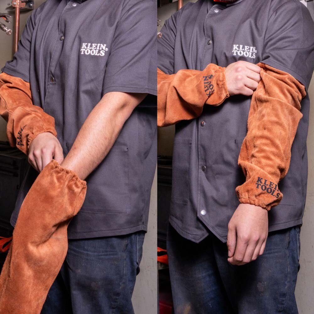 Klein 60834 Flame-Resistant Leather Welding Sleeves