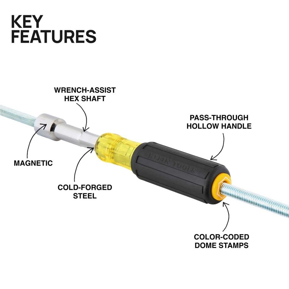 Klein 654516MAG Color-Coded Magnetic Hollow-Shaft Heavy-Duty Nut Driver, 5/16-Inch