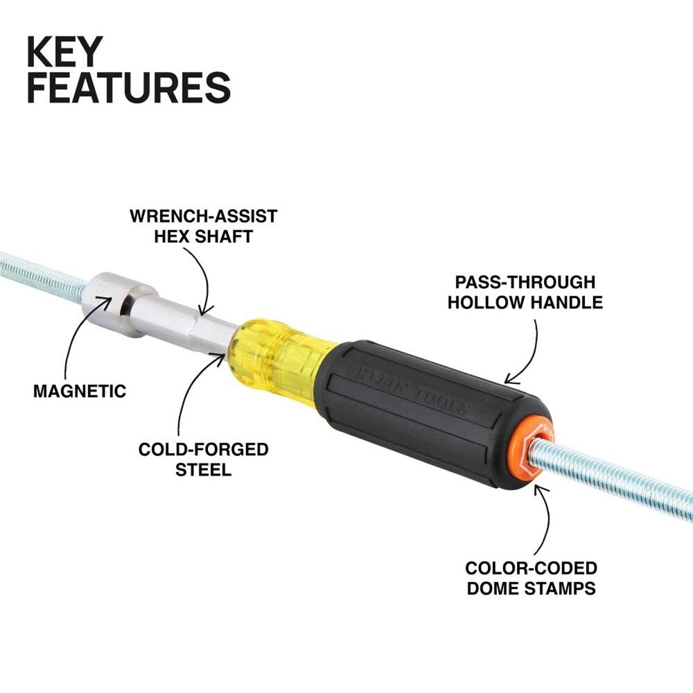 Klein 654916MAG Color-Coded Magnetic Hollow-Shaft Heavy-Duty Nut Driver, 9/16-Inch
