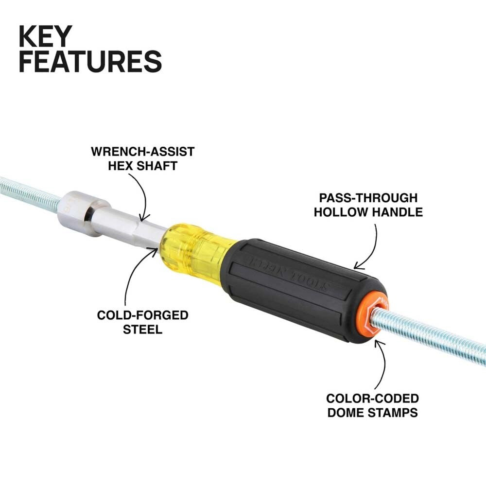 Klein 654916 Color-Coded Hollow-Shaft Heavy-Duty Nut Driver, 9/16-Inch